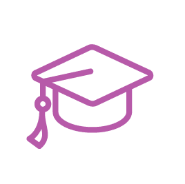 Purple Graduation Cap Icon